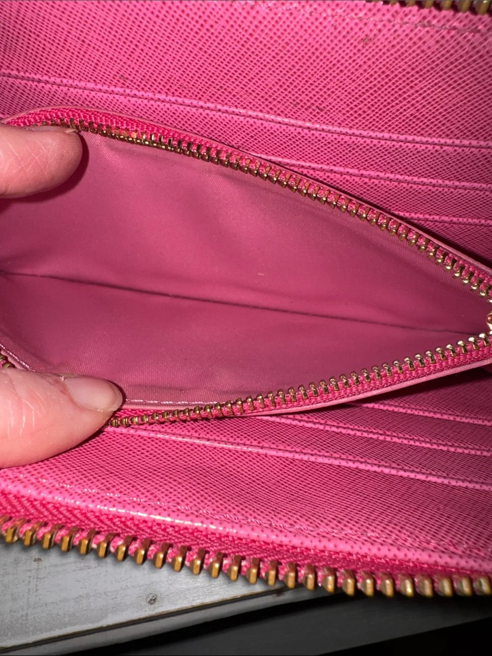 Tory Burch Pink Zip Around Wallet with Gold Hardware - GUC